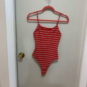 June & Ivy Red Stripped bodysuit